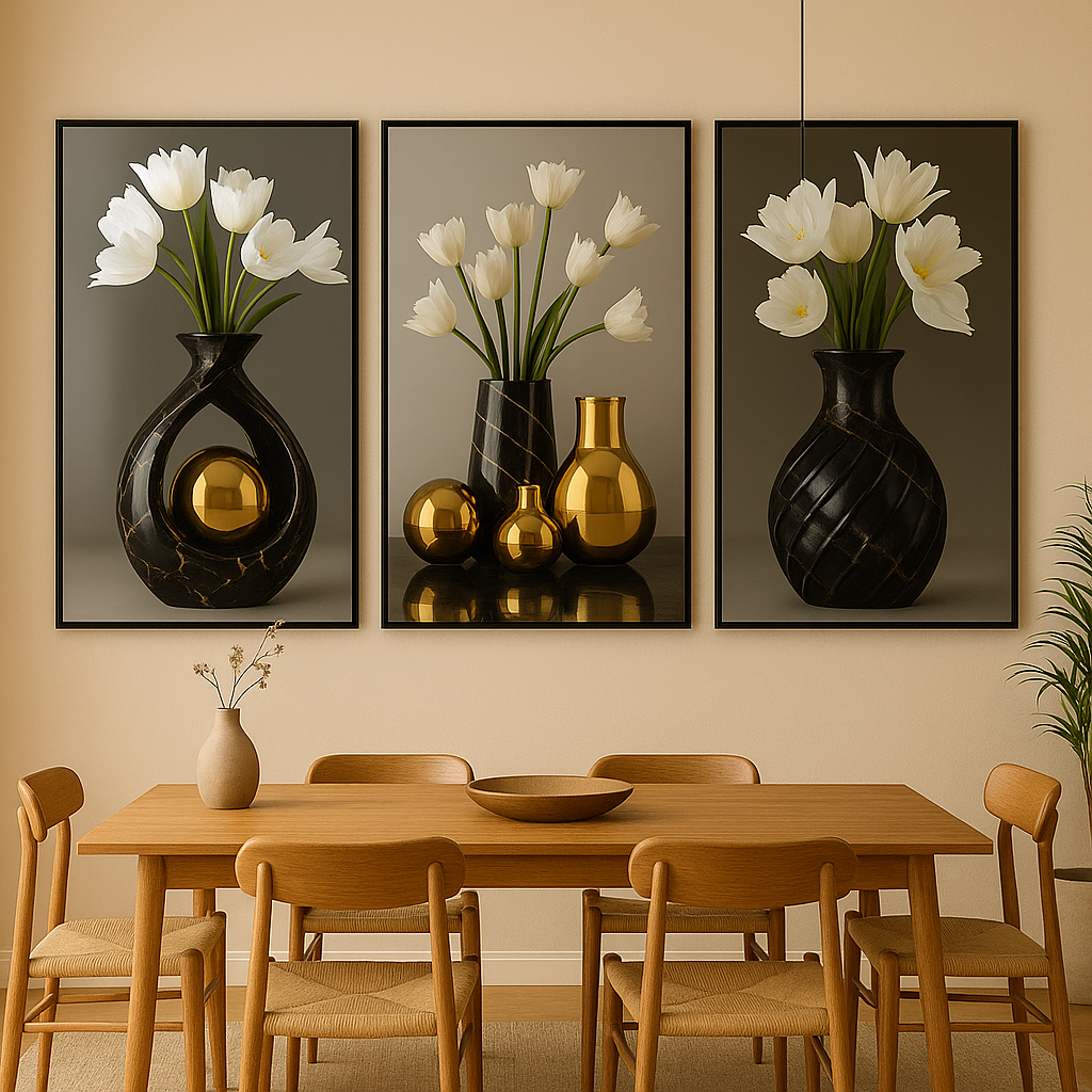 Quadro Decorativo 3 Peças Abstrato Nordic Hall